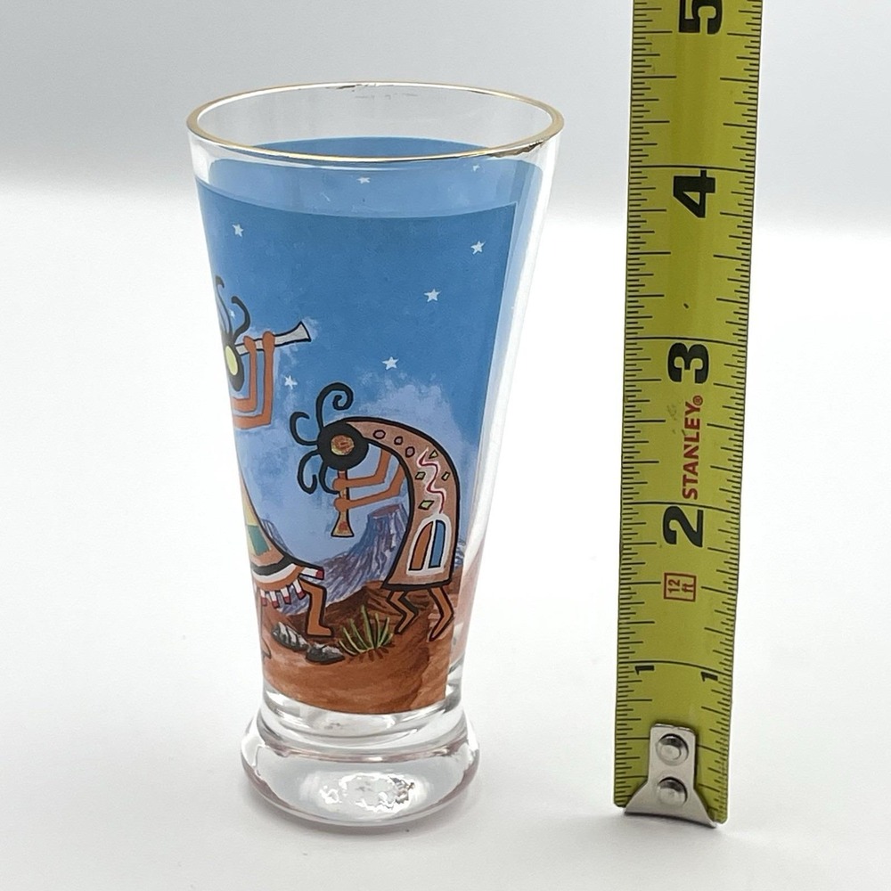 Vintage Arizona Kokopelli Shot Glass Shooter MAACK Gold Rim 1990s - Picture 2 of 9
